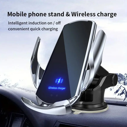 15W Car Magnetic Wireless Charger Automatic Car Mount Phone Holder For iPhone 16 15 For SamsungInfrared Induction Fast Charging