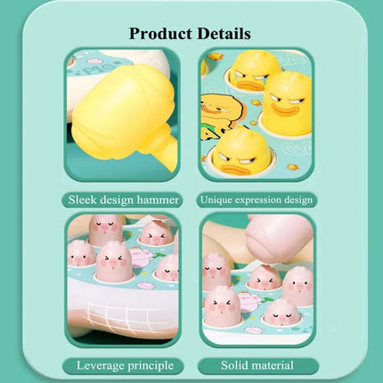 Montessori Animal Puzzle Toy – Duck/Frog/Pig with Hammer for Toddlers (12–24 Months)