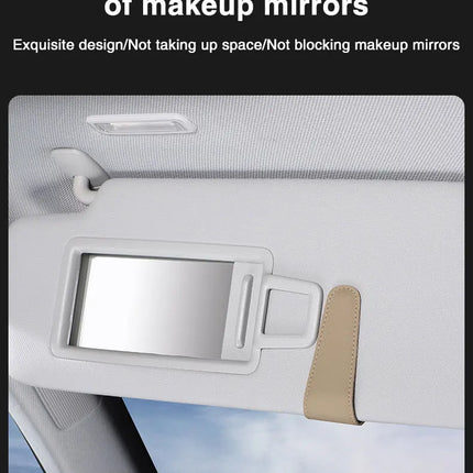 Car Eyeglass Holder Clip – Leather Magnetic Sun Visor Storage for Sunglasses