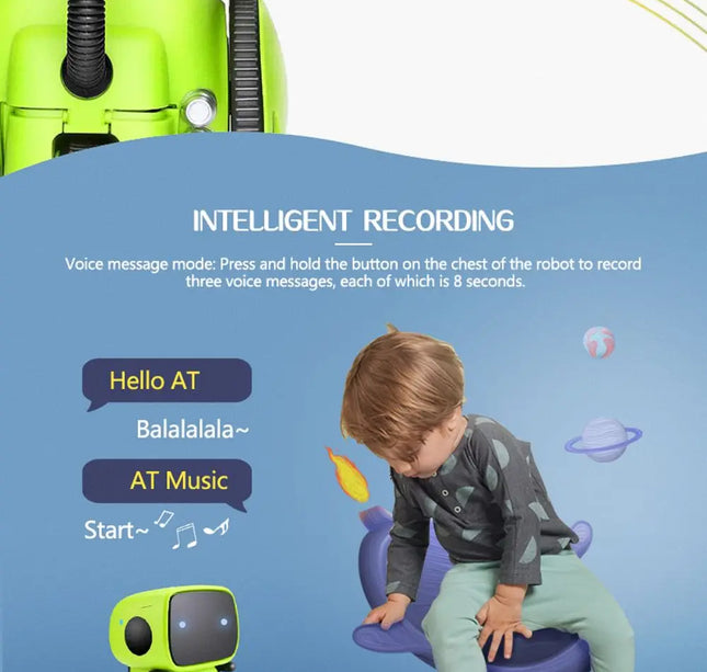 Intelligent RC Robot Toy – Interactive Voice & Touch Control with Russian, English & Spanish Versions for Educational Play