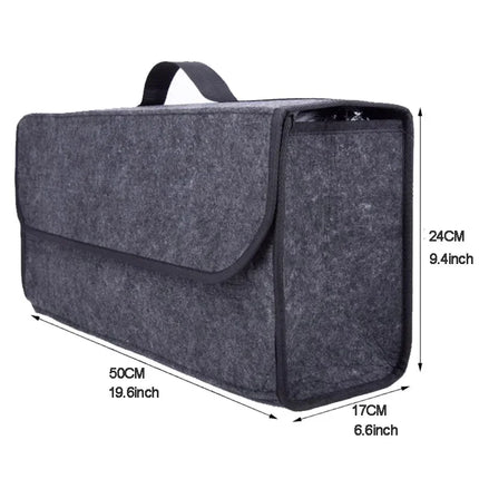 Car Trunk Storage Organizer – Gray Anti-Slip Felt Box for Tools & Boot Compartment