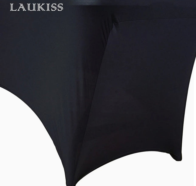 Black High Stretch Tablecloth Bed Cover Wedding Party Beauty Massage Elastic Hotel Birthday Table Cover Rectangular Table Cloth