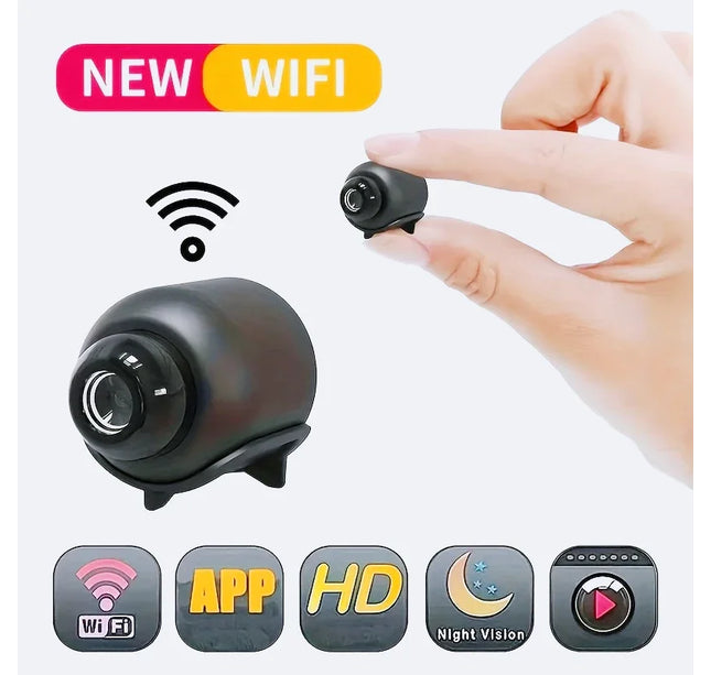 Mini WiFi Security Camera 1080P – Night Vision Baby Monitor & Audio Recorder