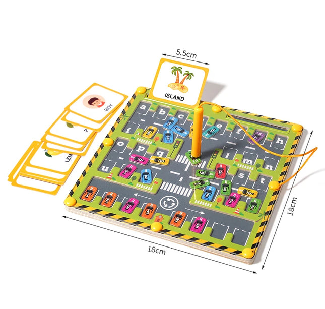 Montessori Magnetic Color Maze – Wooden Sorting & Bead Puzzle Board for Early Learning Activities