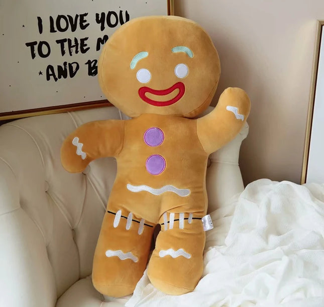 Gingerbread Man Plush Toy – Soft Stuffed Cookie Doll for Room Decoration & Birthday Gifts