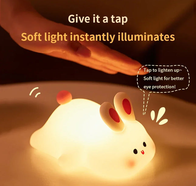 LED Night light Silicone Rabbit Touch Sensor lamp Cute Animal Light Bedroom Decor Gift for Kid Baby Child Table Lamp Home Decor
