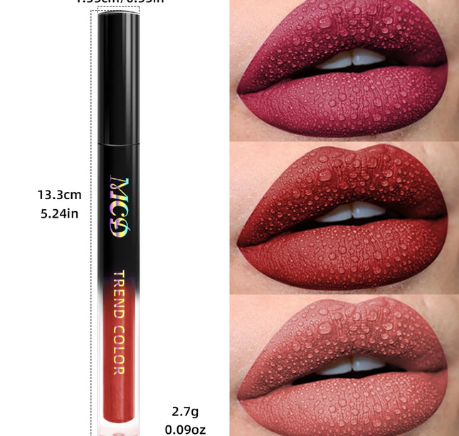 19 colors Matte Velvet Lip Gloss Waterproof Liquid Lipstick Nude Black Lips tint Makeup Lip Glaze Cosmetics Red Lip Stain Beauty