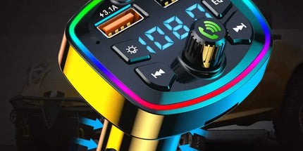 Bluetooth FM Transmitter for Car – Wireless Audio Adapter with Mic, MP3 & 2.1A Dual USB Charger