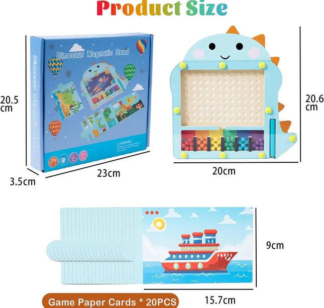 Montessori Magnetic Color Maze – Wooden Sorting & Bead Puzzle Board for Early Learning Activities