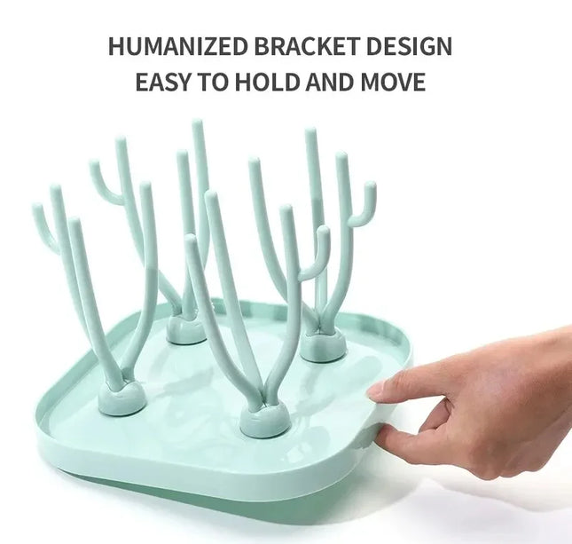 Baby Bottle Dry Rack – Removable Tray for Bottles, Pacifiers & Cups