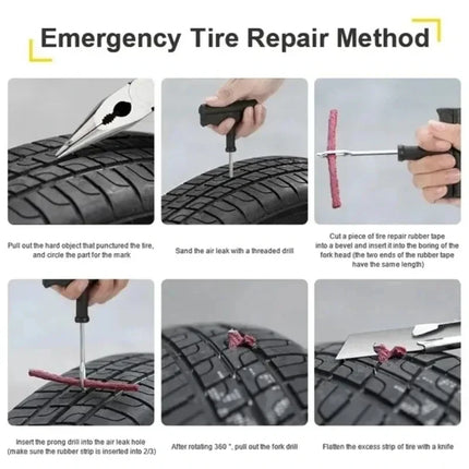 Tubeless Tire Repair Kit – 5–50pcs Plug Tools with Rubber Strips for Car, Truck & Motorcycle