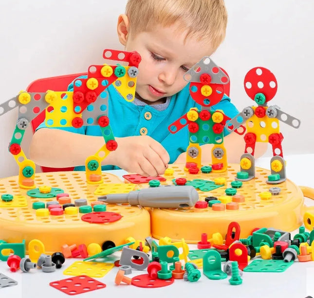 Educational Assembling Toolbox Toy Electric Screwdriver Screwing Repair 4-6 years old Montessori Kids Repair Toolbox Toys