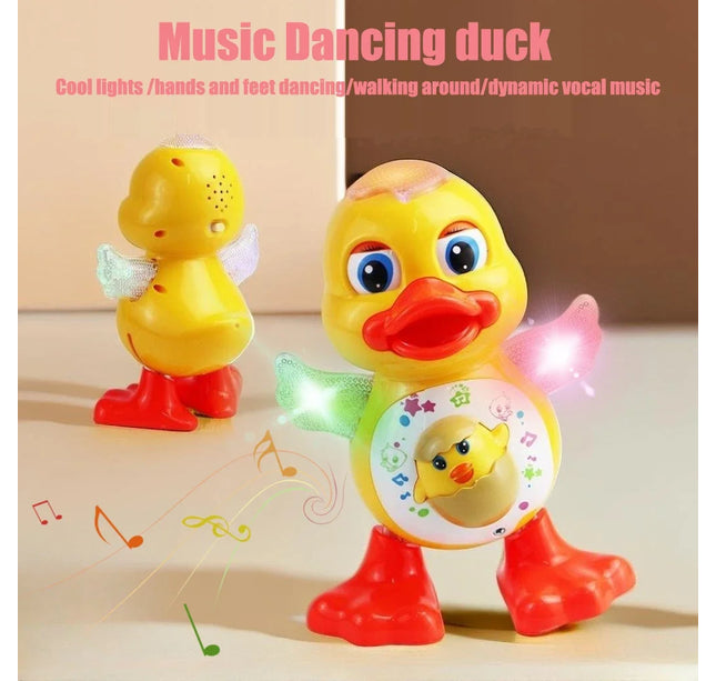 Electronic Dancing Duck Toy – Musical Cartoon Animal with Flashing Lights & Movement for Kids Educational Gift