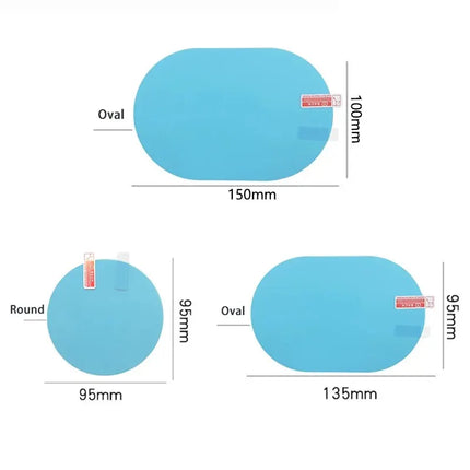 Rearview Mirror & Side Window Film – 2pcs Anti-Fog Rainproof Car Protection Stickers