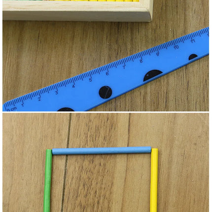 Children's math teaching aids, counting sticks, arithmetic learning box, wooden educational toys, Montessori education