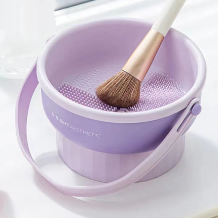 Makeup Brush Cleaning Bowl Beauty Egg Cleaning Tool Storage Set Brush Powder Puff Dry Cleaning Silicone Drying Shelf