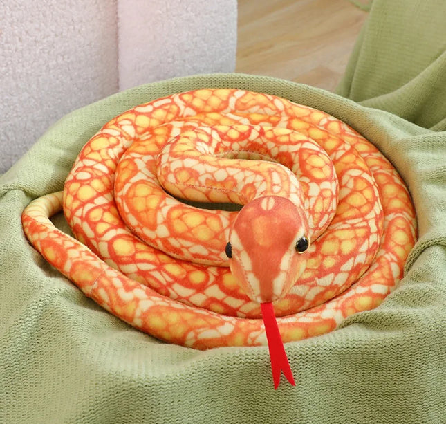 Artificial Python Plush Toy Long Snake Yellow Orange Green Python Plush Toy Decorate The House Holiday Decorations