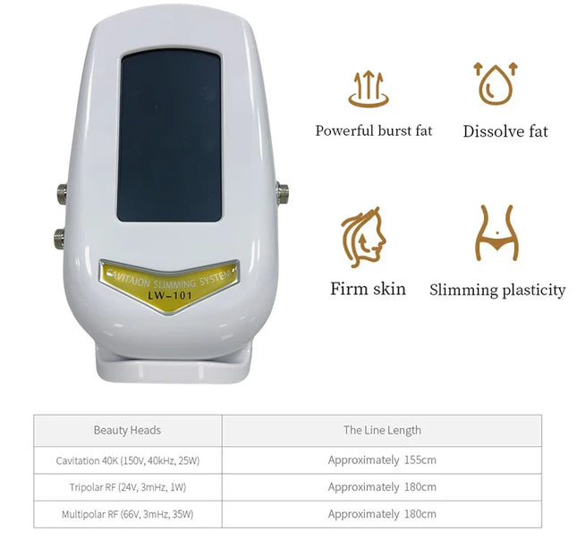 40K 3-in-1 Ultrasonic Body Shaping Instrument Beauty Massage Negative Pressure Slimming Facial Care Beauty Salon Dedicated