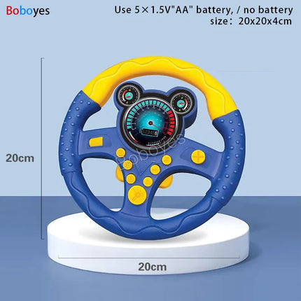 Infant Electric Steering Wheel Toy – Simulation Light & Sound Educational Vocal Toy for Stroller Play