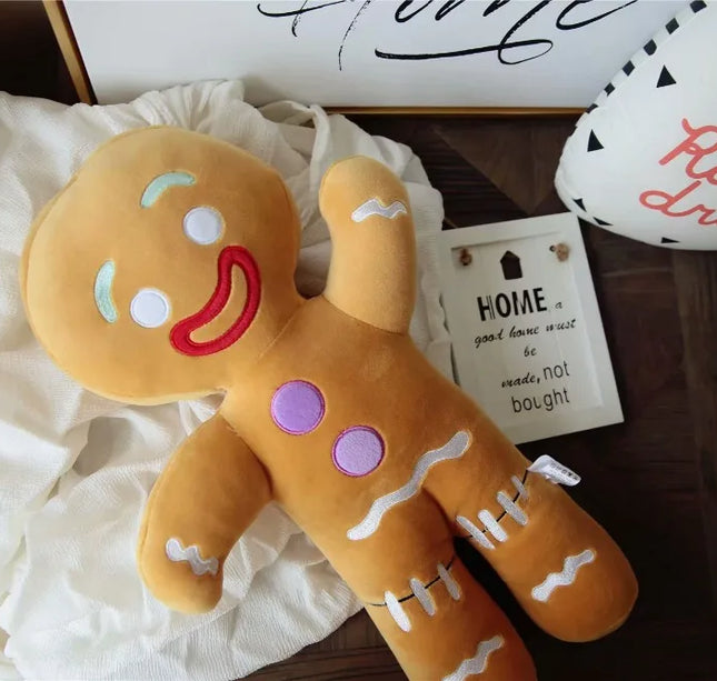 Gingerbread Man Plush Toy – Soft Stuffed Cookie Doll for Room Decoration & Birthday Gifts