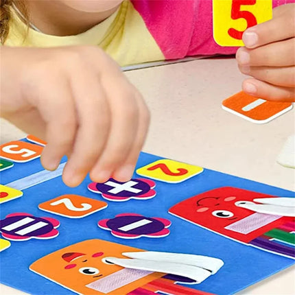Felt Learning Board Children Toys Educational DIY Toy Addition Subtraction Finger Arithmetic Teaching Enlightenment Board