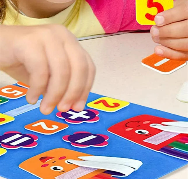Felt Learning Board Children Toys Educational DIY Toy Addition Subtraction Finger Arithmetic Teaching Enlightenment Board