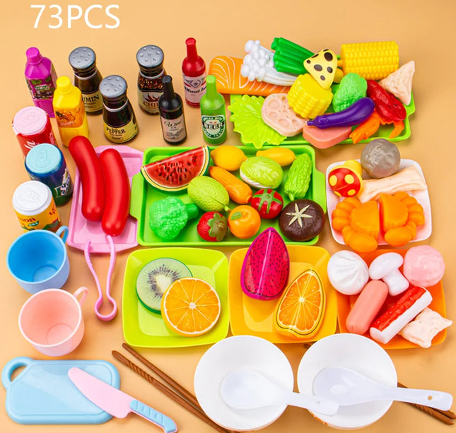 Kids Pretend Kitchen Playset – Simulation BBQ & Cooking Toys for Girls Educational Play House Fun