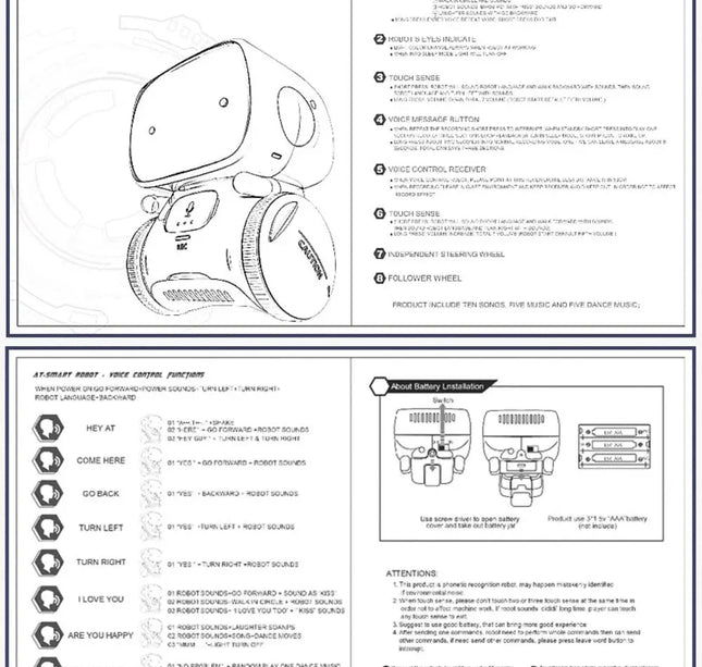 Intelligent RC Robot Toy – Interactive Voice & Touch Control with Russian, English & Spanish Versions for Educational Play