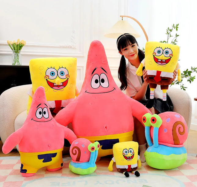 Giant Spongebob & Friends Plush Toys – Patrick, Mr. Krabs, Gary Throw Pillows for Boys’ Birthday & Halloween Decor