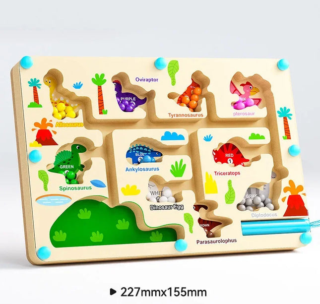 Montessori Magnetic Maze Game – Color Sorting & Fine Motor Training Toy with Pen Control for Kids Sensory Play
