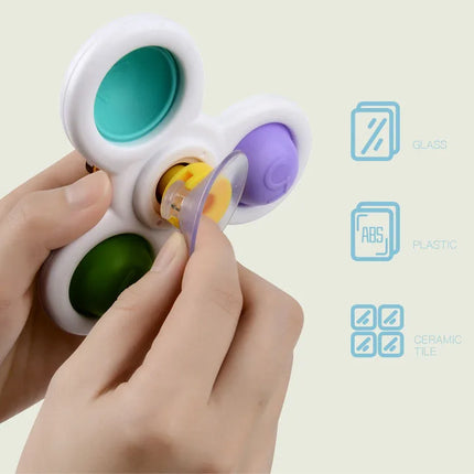 Suction Cup Bath Toys – 3pcs Spinning Rattles for Baby Fun & Education