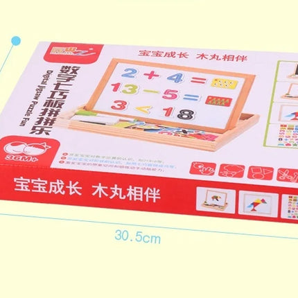 Wooden Multifunction Children Animal Puzzle Writing Magnetic Drawing Board Blackboard Learning Education Toys For Kids