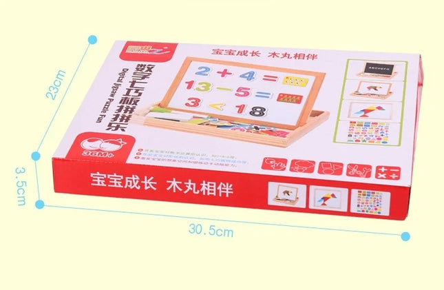 Wooden Multifunction Children Animal Puzzle Writing Magnetic Drawing Board Blackboard Learning Education Toys For Kids