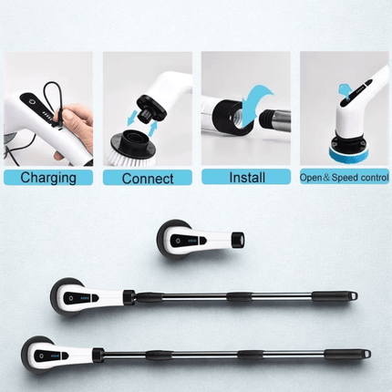 Electric Cleaning Brush 8-in-1 — Cordless Power Scrubber
