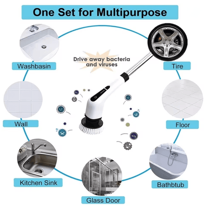 Electric Cleaning Brush 8-in-1 — Cordless Power Scrubber