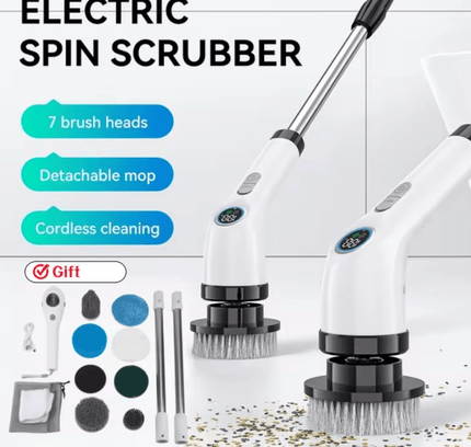 Electric Cleaning Brush 8-in-1 — Cordless Power Scrubber