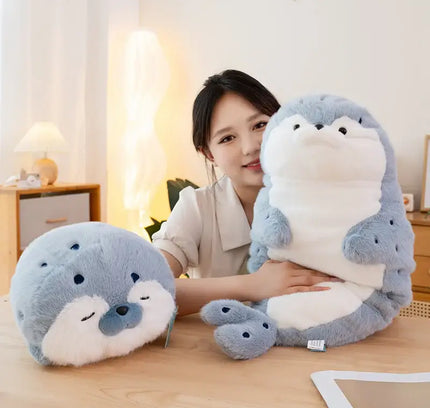 Sushi-Themed Plush Toy – Soft Stuffed Seal, Otter & Shrimp Doll Pillow for Kids & Gifts