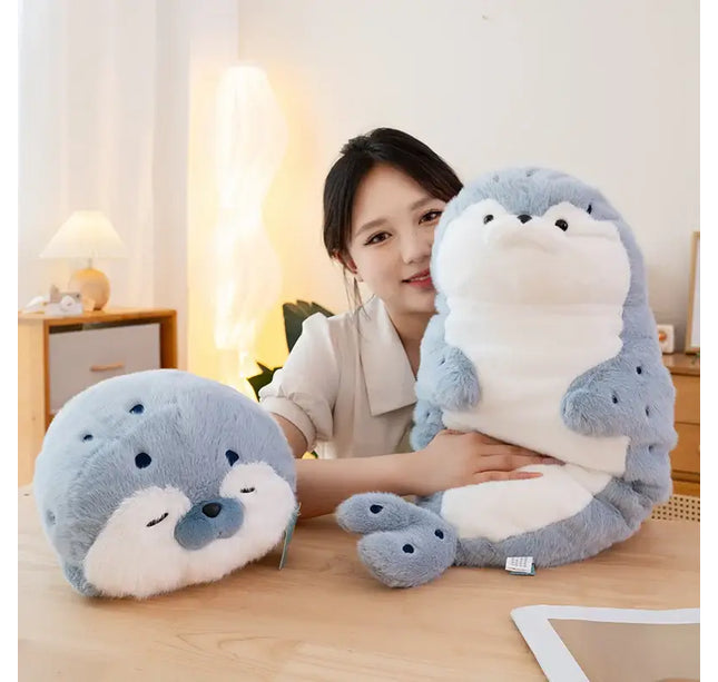 Sushi-Themed Plush Toy – Soft Stuffed Seal, Otter & Shrimp Doll Pillow for Kids & Gifts