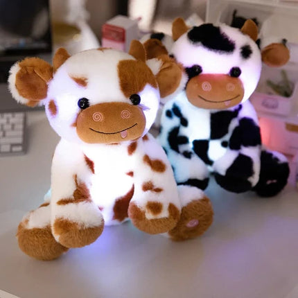LED Cow Plush Toy – 1pc Kawaii Glowing Stuffed Animal for Kids, Room Decor & Birthday Gift