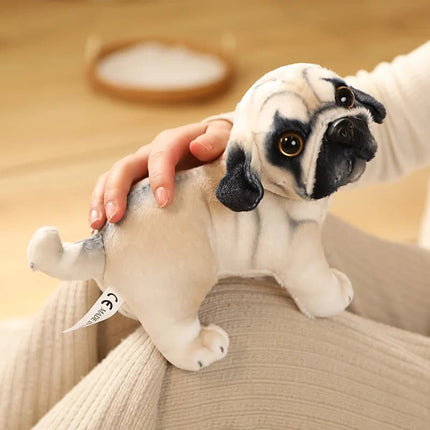 20cm Lifelike Pug Bulldog Plush Toy – Soft Standing Stuffed Animal Doll for Kids Birthday & Christmas Gifts
