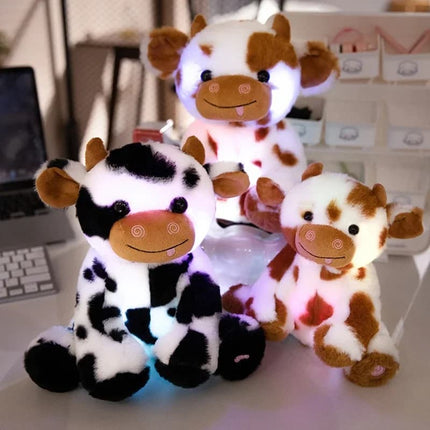 LED Cow Plush Toy – 1pc Kawaii Glowing Stuffed Animal for Kids, Room Decor & Birthday Gift