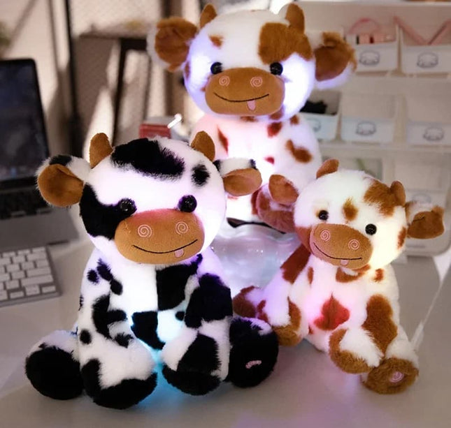 LED Cow Plush Toy – 1pc Kawaii Glowing Stuffed Animal for Kids, Room Decor & Birthday Gift