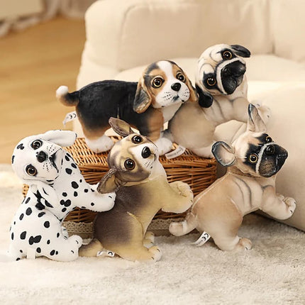 20cm Lifelike Pug Bulldog Plush Toy – Soft Standing Stuffed Animal Doll for Kids Birthday & Christmas Gifts