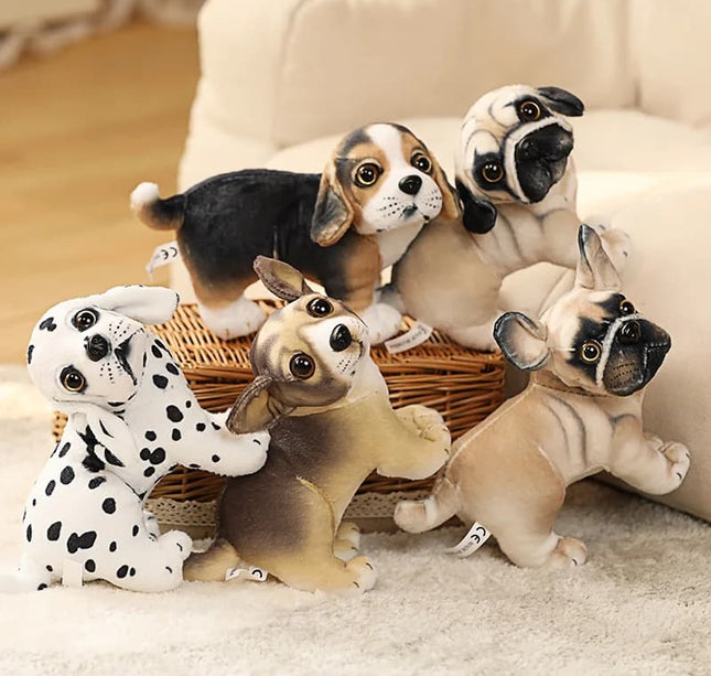 20cm Lifelike Pug Bulldog Plush Toy – Soft Standing Stuffed Animal Doll for Kids Birthday & Christmas Gifts