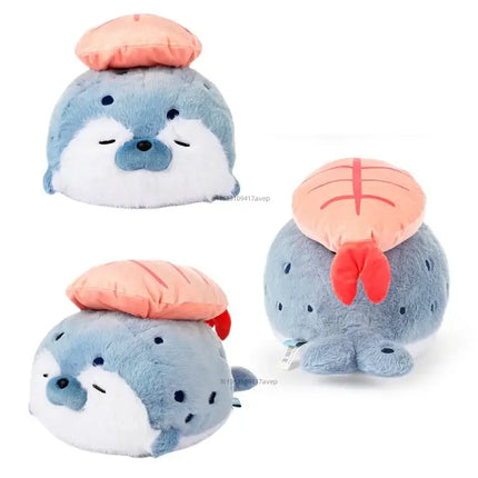 Sushi-Themed Plush Toy – Soft Stuffed Seal, Otter & Shrimp Doll Pillow for Kids & Gifts
