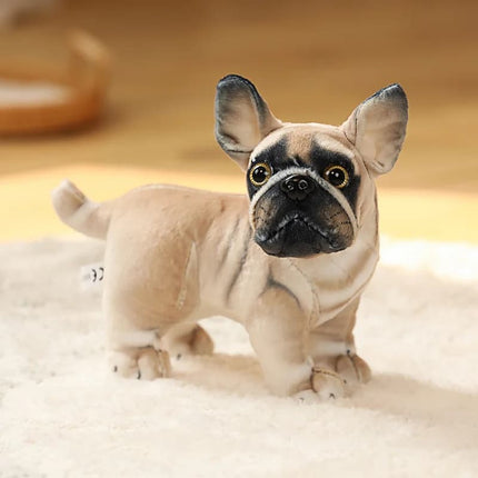20cm Lifelike Pug Bulldog Plush Toy – Soft Standing Stuffed Animal Doll for Kids Birthday & Christmas Gifts
