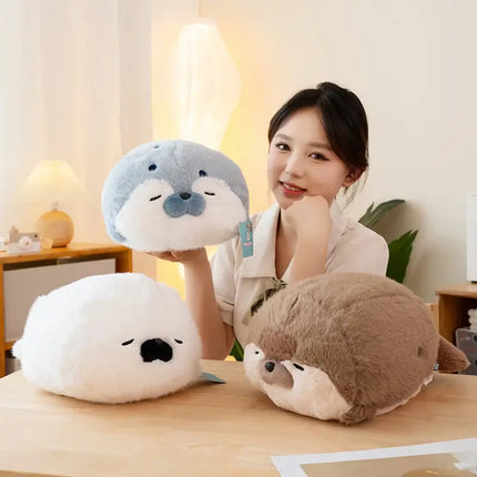 Sushi-Themed Plush Toy – Soft Stuffed Seal, Otter & Shrimp Doll Pillow for Kids & Gifts