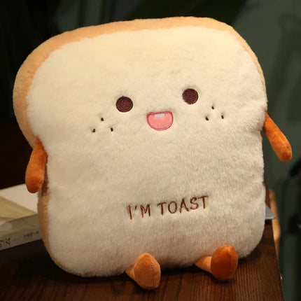 35cm Plush Bread Pillow – Soft Toast Food Doll & Hand Warmer Cushion for Kids Birthday Gift & Home Decor