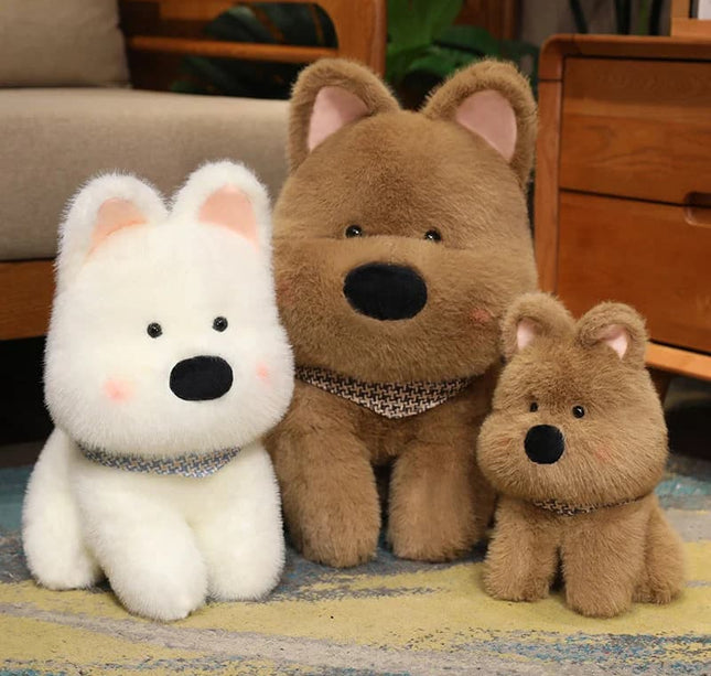 Westie Dog Plush Toy – 25/35/45cm Cute Stuffed White Terrier Pillow for Birthday or Christmas Gift
