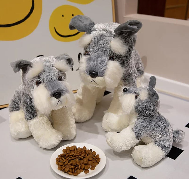Kawaii Schnauzer Dog Plush Toy – Small Soft Stuffed Animal for Boys & Girls Birthday Gift or Photo Props
